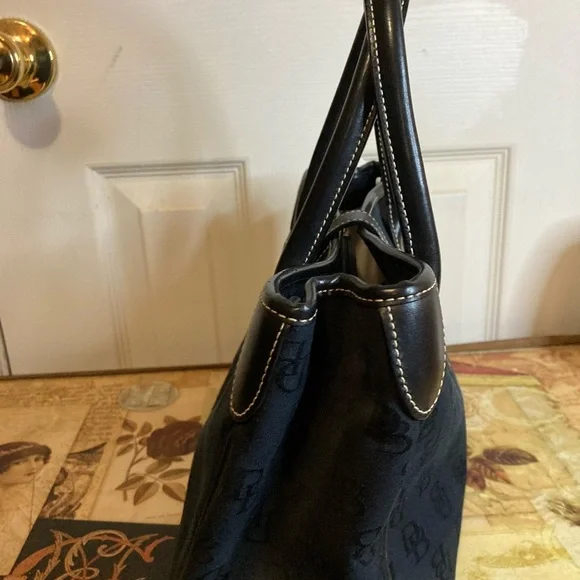 DOONEY & BOURKE signature tote satchel SHOULDERBAG D&B black logo - Picture 4 of 11